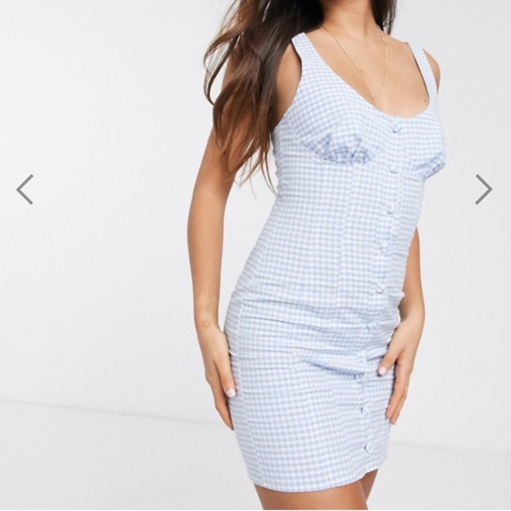 ASOS DESIGN BABY BLUE GINGHAM DRESS